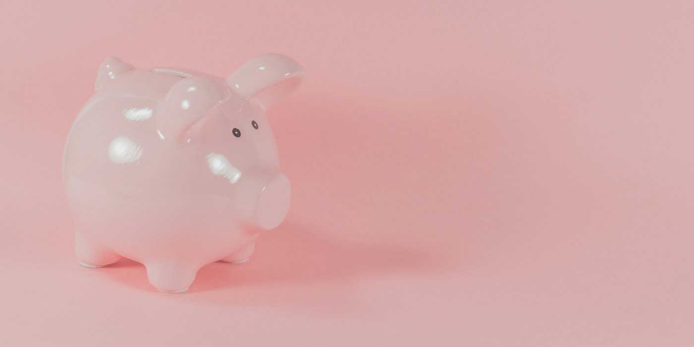 Banco de monedas de cerdo de cerámica rosa — Ahorro por objetivos: cuentas separadas para cada meta